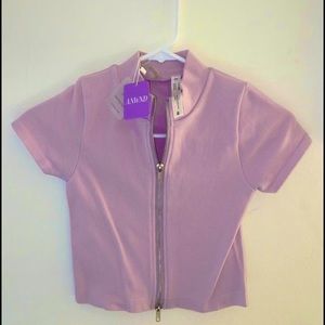 Brand New! ANWND pale purple zip up top!